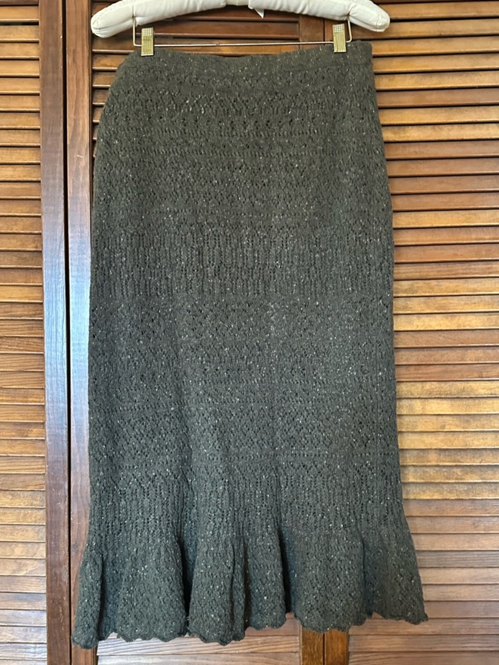 Lauren Ralph Lauren Olive Knit Wool Cashmere Skirt size medium - Picture 5 of 7